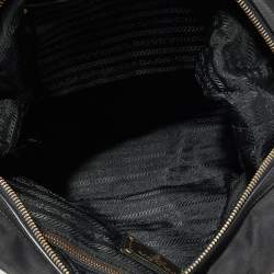 Pre Owned Prada Black Saffiano Lux Leather and Nylon Satchel