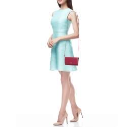 Pre Owned Prada Pink Vitello Move Leather Wallet On Strap