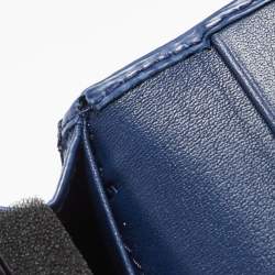 Pre Owned Prada Blue Vitello Move Leather Card Case