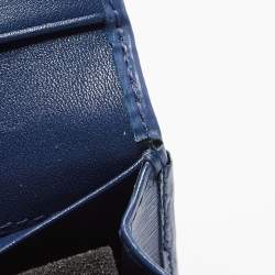 Pre Owned Prada Blue Vitello Move Leather Card Case