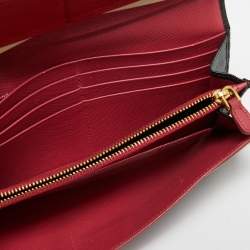 Pre Owned Prada Black Saffiano Metal Leather Logo Flap Continental Wallet