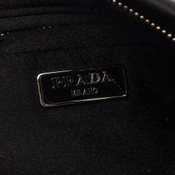 Pre Owned Prada Black Satin Crystal Embellished Clutch