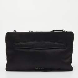 Pre Owned Prada Black Satin Crystal Embellished Clutch