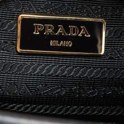 Pre Owned Prada Black Saffiano Leather Medium Double Handle Tote