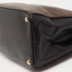 Pre Owned Prada Brown/Black Saffiano Lux Leather Gardener's Tote