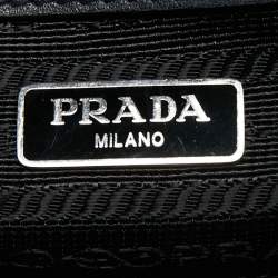 Pre Owned Prada Two-Tone Saffiano Leather Small Sound Flap Chain Shoulder Bag