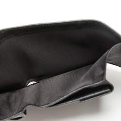 Pre Owned Prada Black Saffiano Metal Leather Logo Compact Wallet