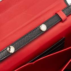 Pre Owned Prada Black Saffiano Lux Leather Turnlok Flap Wallet on Chain