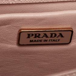 Pre Owned Prada Beige Saffiano Lux Leather Flap Chain Clutch
