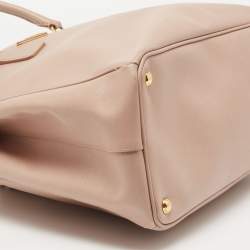 Pre Owned Prada Cammeo Saffiano Lux Leather Large Double Zip Tote