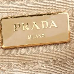 Pre Owned Prada Cammeo Saffiano Lux Leather Large Double Zip Tote