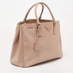 Pre Owned Prada Cammeo Saffiano Lux Leather Large Double Zip Tote