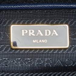 Pre Owned Prada Navy Blue Saffiano Lux Leather Large Double Zip Tote