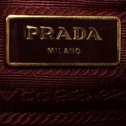 Pre Owned Prada Plum Saffiano Lux Leather Parabole Tote