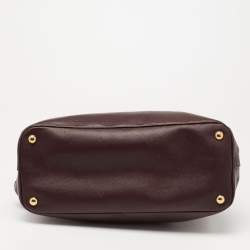Pre Owned Prada Plum Saffiano Lux Leather Parabole Tote