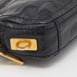 Pre Owned Prada Black Leather Chain Camera Crossbody Bag 