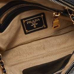 Pre Owned Prada Black Leather Chain Camera Crossbody Bag 