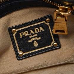 Pre Owned Prada Black Leather Chain Camera Crossbody Bag 