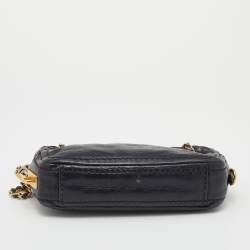 Pre Owned Prada Black Leather Chain Camera Crossbody Bag 