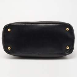 Pre Owned Prada Black Saffiano Lux Leather Medium Galleria Middle Zip Tote