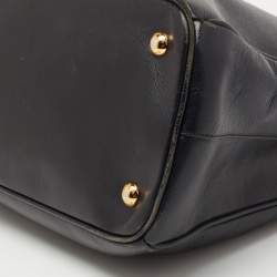 Pre Owned Prada Black Saffiano Lux Leather Medium Galleria Middle Zip Tote