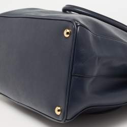 Pre Owned Prada Navy Blue Saffiano Lux Leather Large Double Zip Tote