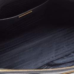 Pre Owned Prada Navy Blue Saffiano Lux Leather Large Double Zip Tote