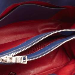 Pre Owned Prada Navy Blue Saffiano Lux Leather Twin Tote