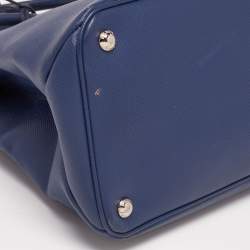 Pre Owned Prada Navy Blue Saffiano Lux Leather Twin Tote