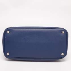 Pre Owned Prada Navy Blue Saffiano Lux Leather Twin Tote