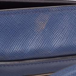 Pre Owned Prada Navy Blue Saffiano Lux Leather Twin Tote
