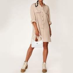 Pre Owned Prada White Tessuto Nylon Re-Edition 2000 Baguette Bag