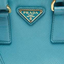 Pre Owned Prada Turquoise Saffiano Lux Leather Mini Promenade Crossbody Bag