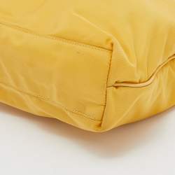 Pre Owned Prada Yellow Nylon And Leather Tote