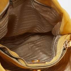 Pre Owned Prada Yellow Nylon And Leather Tote