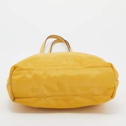 Pre Owned Prada Yellow Nylon And Leather Tote
