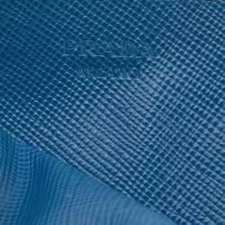 Pre Owned Prada Blue Saffiano Leather Card Holder