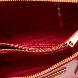 Pre Owned Prada Red Saffiano Patent Leather Small Promenade Satchel
