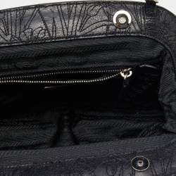 Pre Owned Prada Black Embossed Leather Clutch