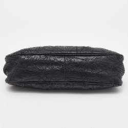 Pre Owned Prada Black Embossed Leather Clutch