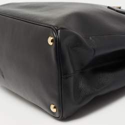 Pre Owned Prada Black Saffiano Leather Large Galleria Double Zip Tote