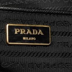 Pre Owned Prada Black Saffiano Leather Large Galleria Double Zip Tote