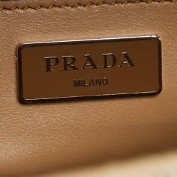 Pre Owned Prada Tan Leather Twin Pocket Double Handle Tote