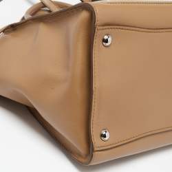 Pre Owned Prada Tan Leather Twin Pocket Double Handle Tote