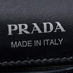 Pre Owned Prada Black/Green Calf Hair And Quilted Velvet Small Corsaire Shoulder Bag