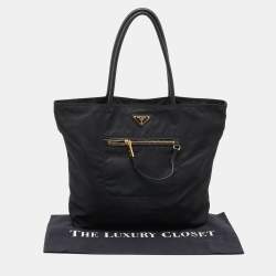 Pre Owned Prada Black Tessuto Tote