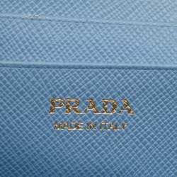 Pre Owned Prada Light Blue Saffiano Lux Leather Crossbody Bag