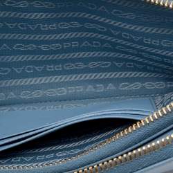 Pre Owned Prada Light Blue Saffiano Lux Leather Crossbody Bag