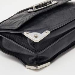 Pre Owned Prada Black Leather Cahier Flap Shoulder Bag