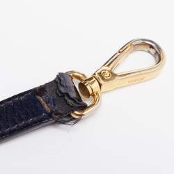 Pre Owned Prada Navy Blue Saffiano Lux Leather Small Double Zip Tote